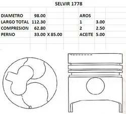 PISTONES 98mm ISUZU 4BA1 STD