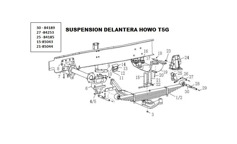 BUJE ELASTICO DEL HOWO T5G