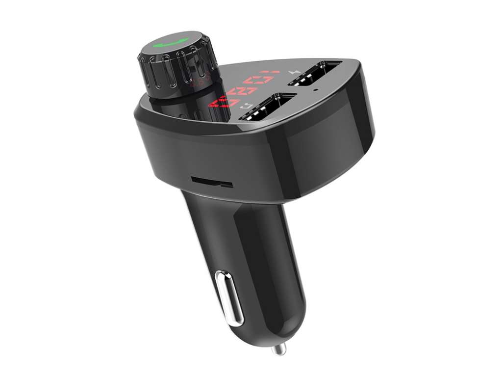 Transmisor FM universal con reproductor MP3/SD/USB y cargador Bluetooth