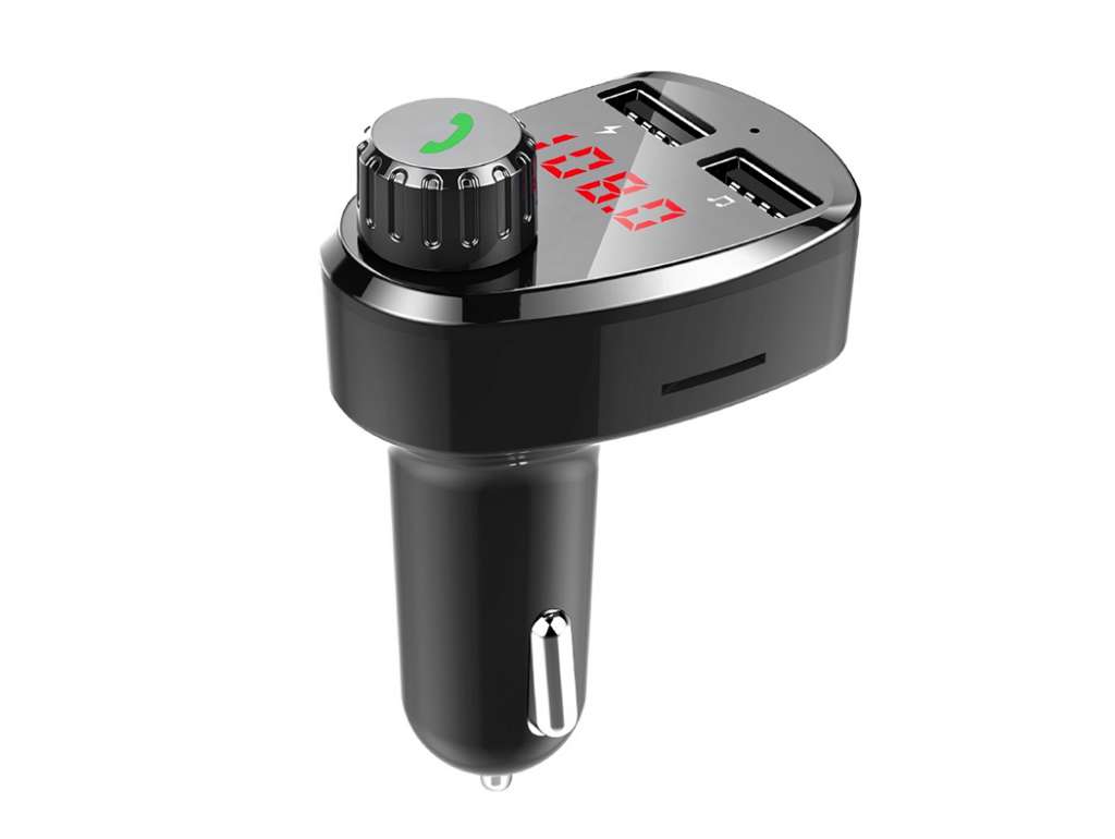 Transmisor FM universal con reproductor MP3/SD/USB y cargador Bluetooth