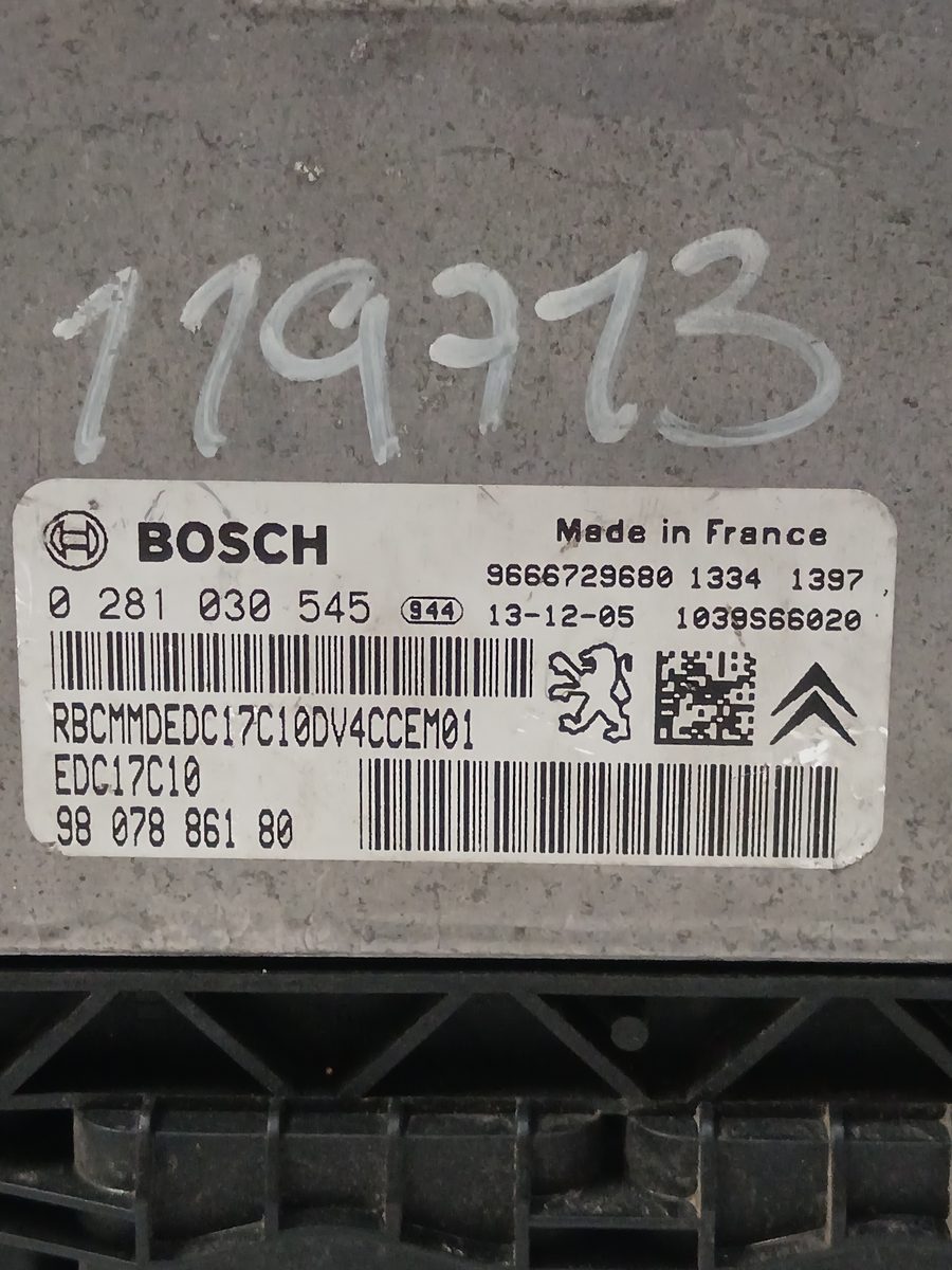 Centralita Motor Uce Citroën C3 Picasso 2007-2017 Exclusive 1.6L 73kW 0281030545