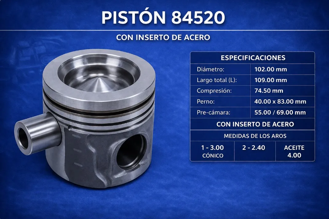 PISTON (102.00) C/AROS CUMMINS ISF 3.8 STD (1CIL)
