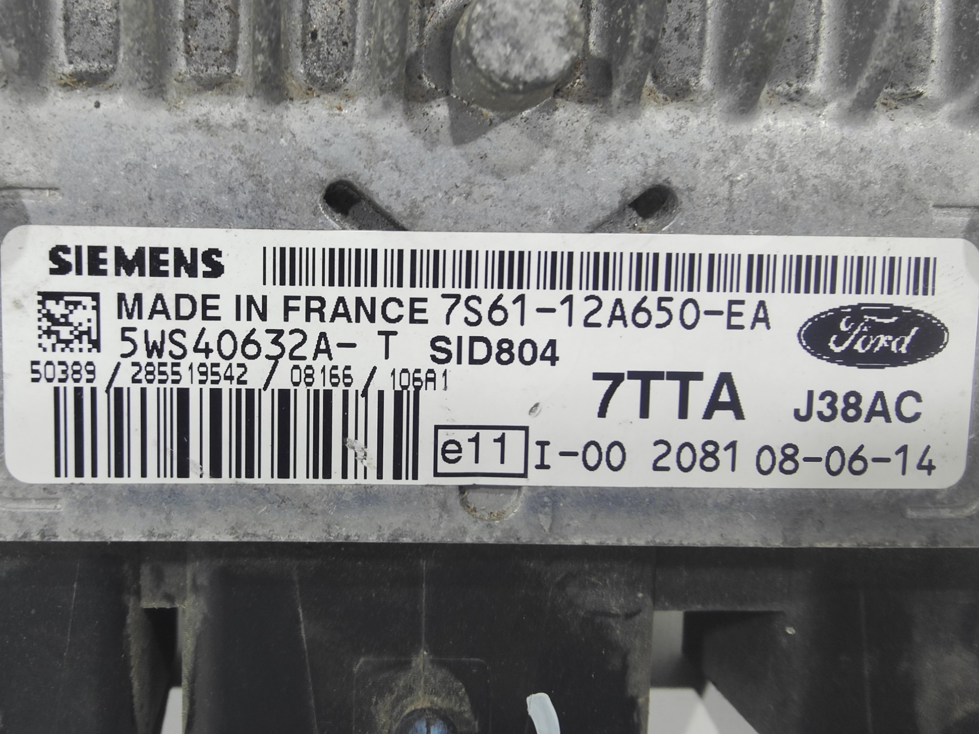 ECU de motor Ford Fiesta TdCi 1.4 2008, Ref: 10938-K3B8