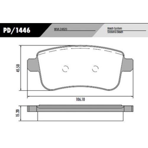 JGO. PASTILLAS FRENO RENAULT FLUENCE 2011...TRASERAS  LONAFLEX      106.10X45.50X15.20MM.