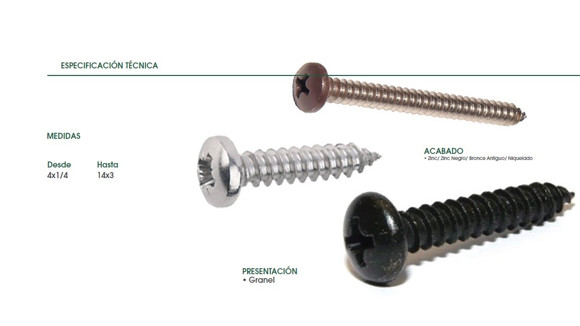 TORNILLO CABEZA PAN PHS ROSCA CHAPA 6X7/8 ZINC.(3,5MM)