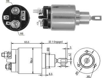 Solenoid de motor de arranque 3 terminales 12 voltios
