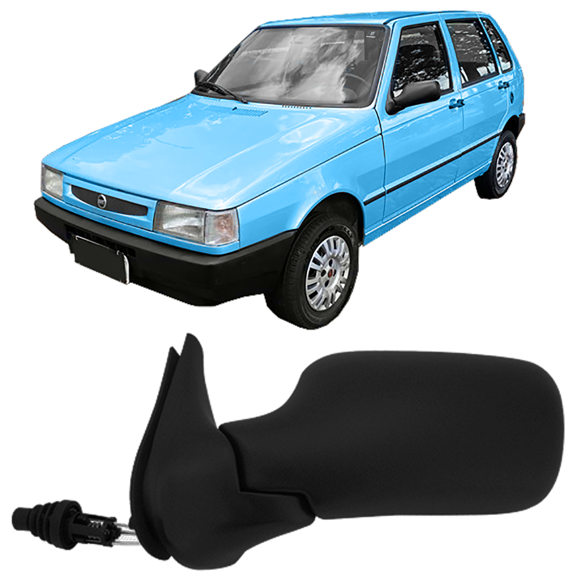 Espejo retrovisor exterior izquierdo Fiat Uno 4 puertas con control