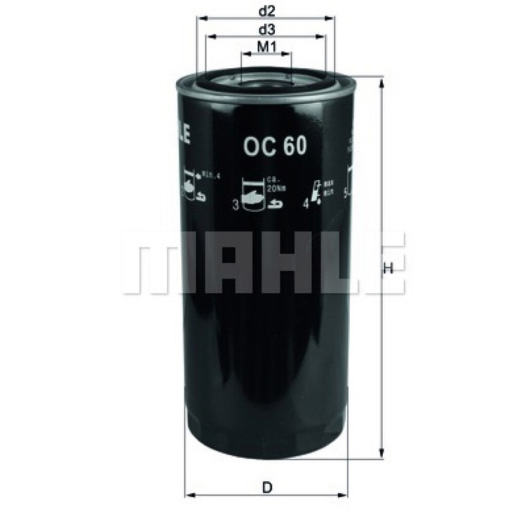 FILTRO ACEITE - CAMION MWM D229-6 4.10TCA 4.12TCE = PH.2801B MAHLE
