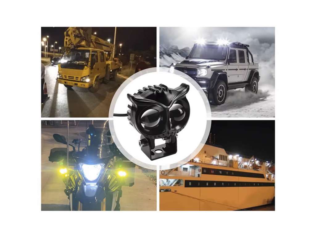 FARO CAMINERO UNIV. 2LED/LUPA/MOTO 20W BLANCO/AMARILLO BUHO