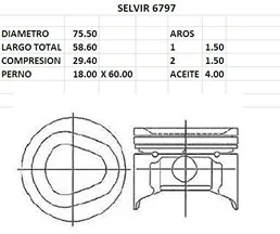 PISTONES  75.50mm HYUNDAI EXCEL 1500  STD TIK