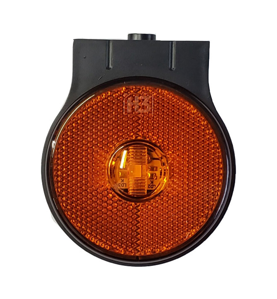 Faro de posición lateral redondo de 65 mm con soporte, ámbar, 12-24V, para lámpara H3