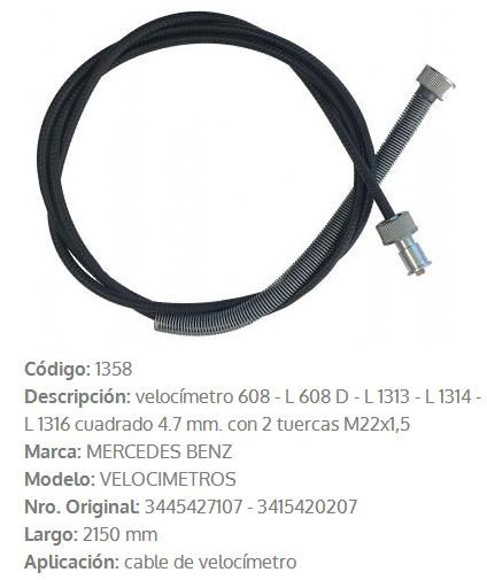 CABLE CUENTA KILOMETRO MERCEDES BENZ 608/1113/1116/1313/1513