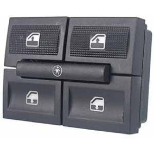 INTERRUPTOR VIDRIO ELECTRICO GIII DOBLE C/BLOQ. NEGRO KOSTAL31050000