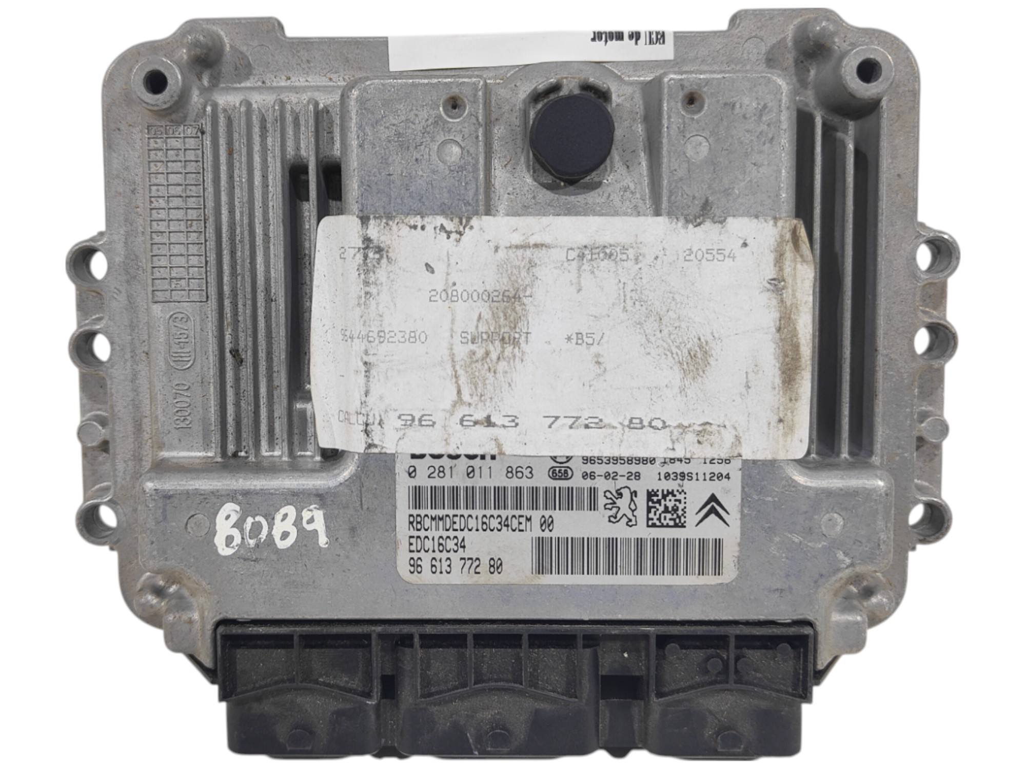 ECU de motor Citroen C4 1.6 HDI , Ref: 8089-K3B6
