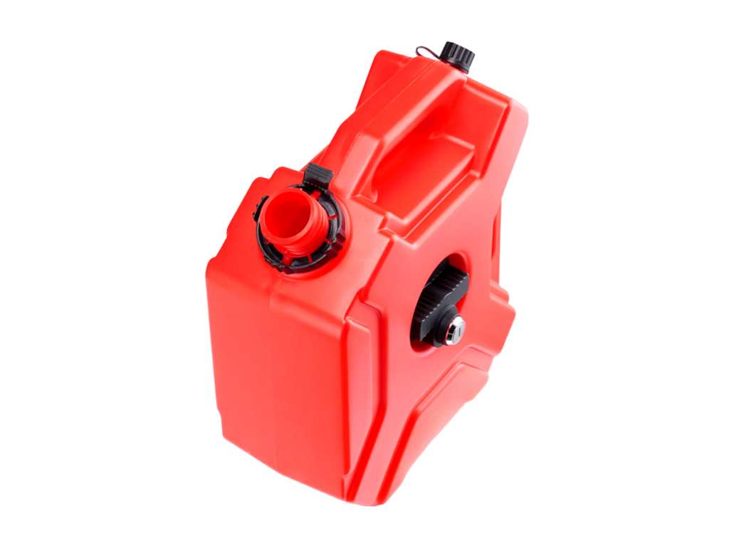 BIDON PLASTICO 5 LITROS C/SOPORTE PARA MOTO AGUA/COMBUSTIBLE