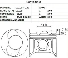 Juego de pistones de motor