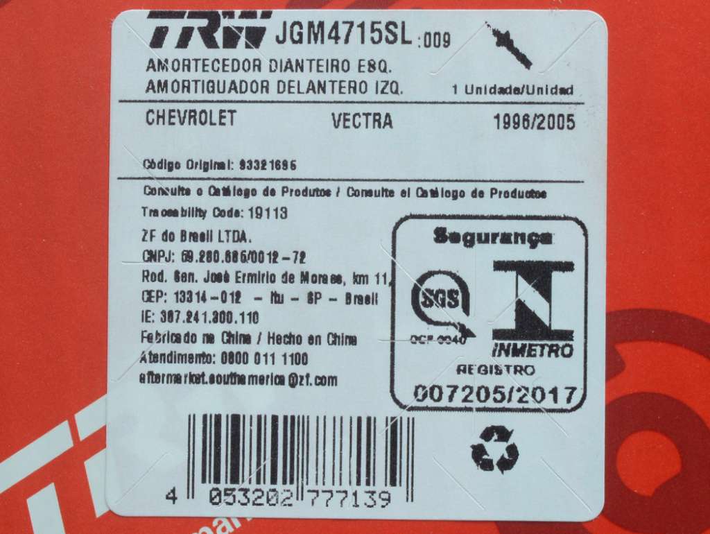 Amortiguador delantero izquierdo