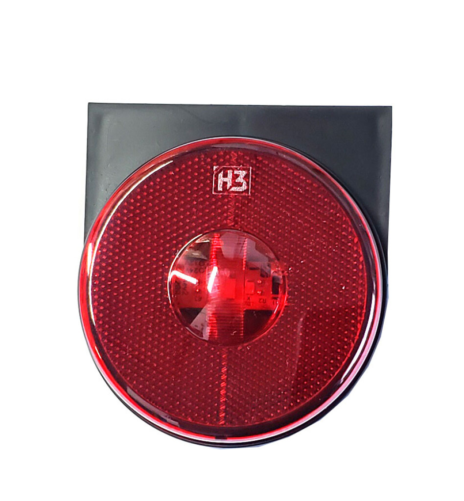Baliza Lateral LED Roja 88mm con Soporte Ficha 2 Terminales H3 12-24V