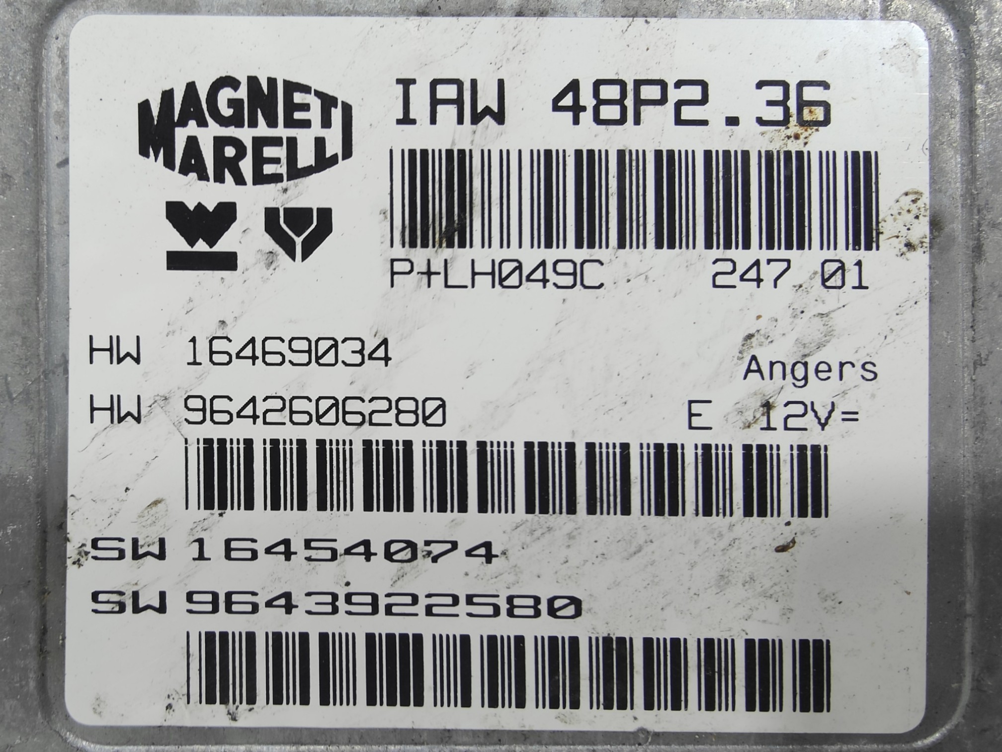 ECU de motor Peugeot 307 2.0 PH1 , Ref: 8354-K3B5