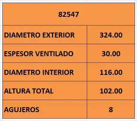 DISCO FRENO 324mm 8 AGUJEROS TRA MB ACCELO 715