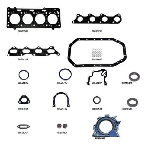 JGO. JUNTAS MOTOR VW GOL 1000 8V 2002.... SUPERIOR DESCARBONIZADO C/JUNTA TAPA METALICA