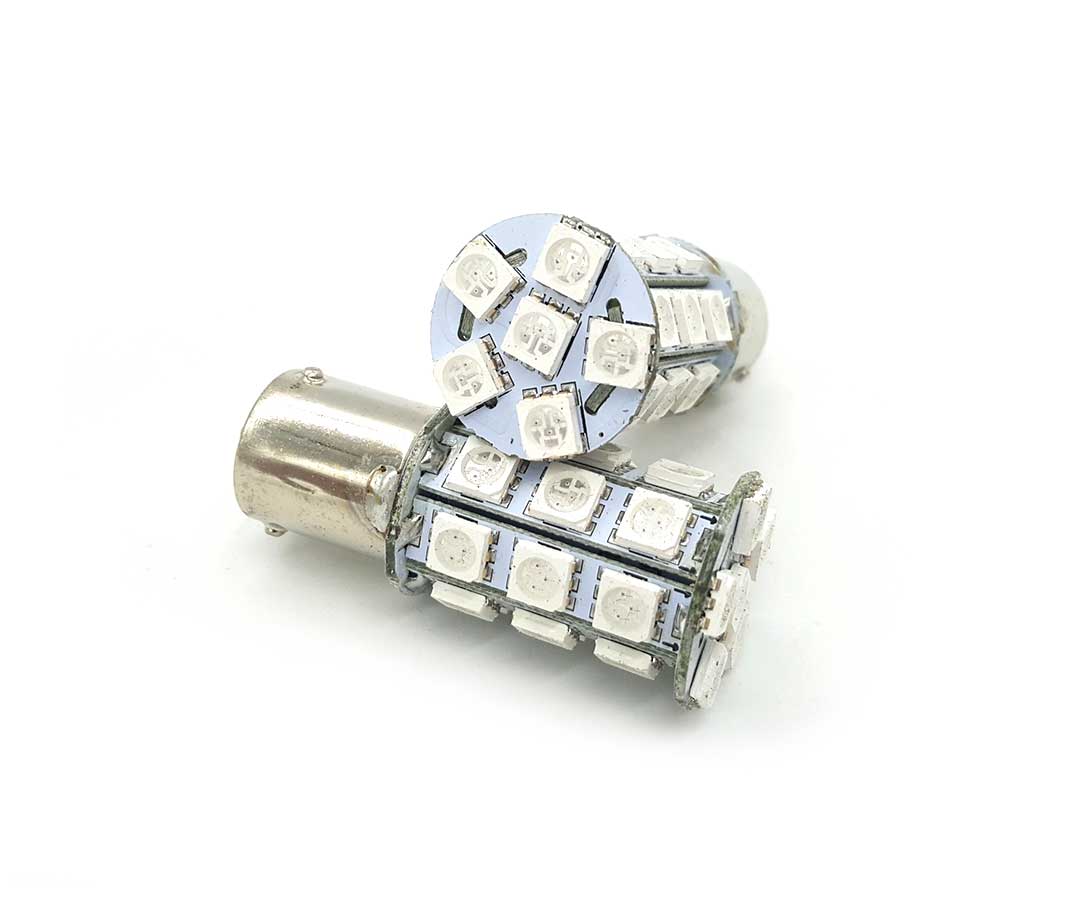 KIT LAMPARAS LED PY21W AMBAR (12V 27LED)