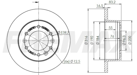 DISCO DE FRENO TRASERO HYUNDAI H350 2.5 2015. . . 316MM