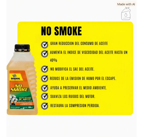 Kit Aceite 5w40 4lts + Aditivo No Smoke Bardahl 400ml