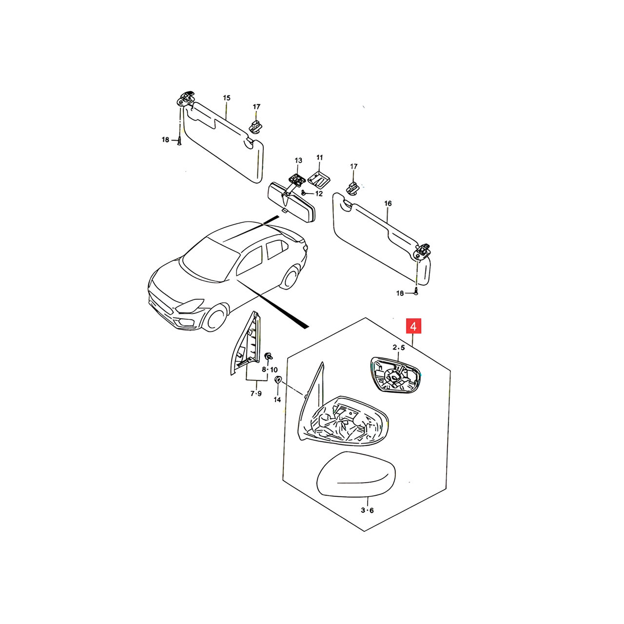 ESPEJO EXT. IZQ. MANUAL SIN CONTROL -ORIGINAL-