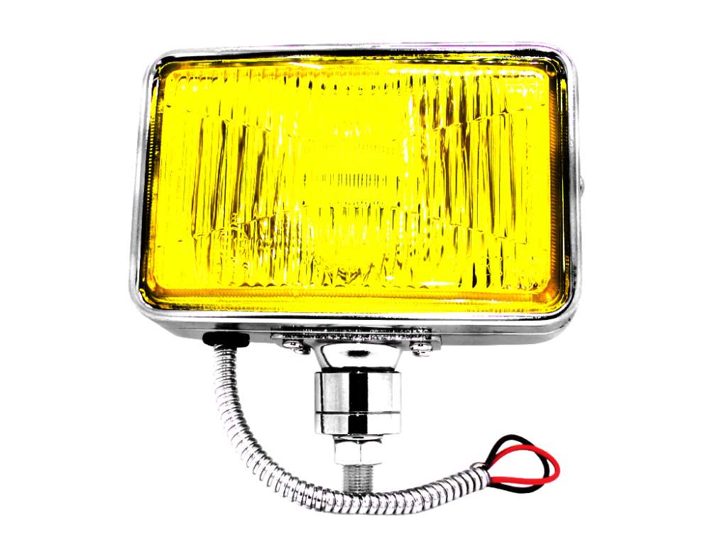 Faro rectangular ámbar metálico