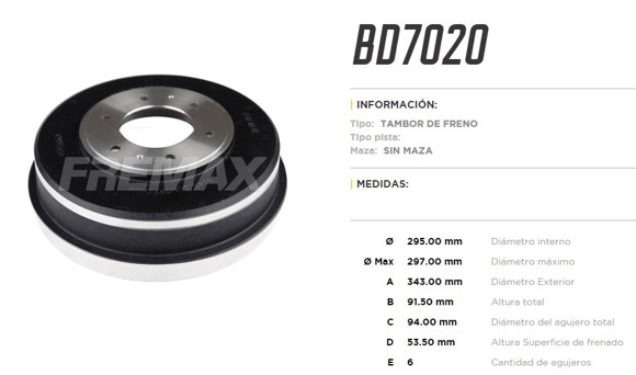 CAMPANA DE FRENO MITSUBISHI L200 TRITON 2008-2016