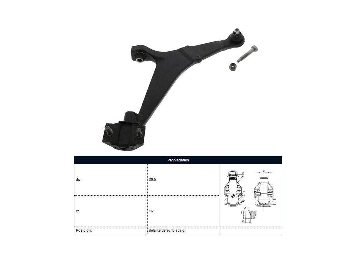 Parilla De Suspension Del Citroen Ax/Saxo, Peug 106 86-25 Der