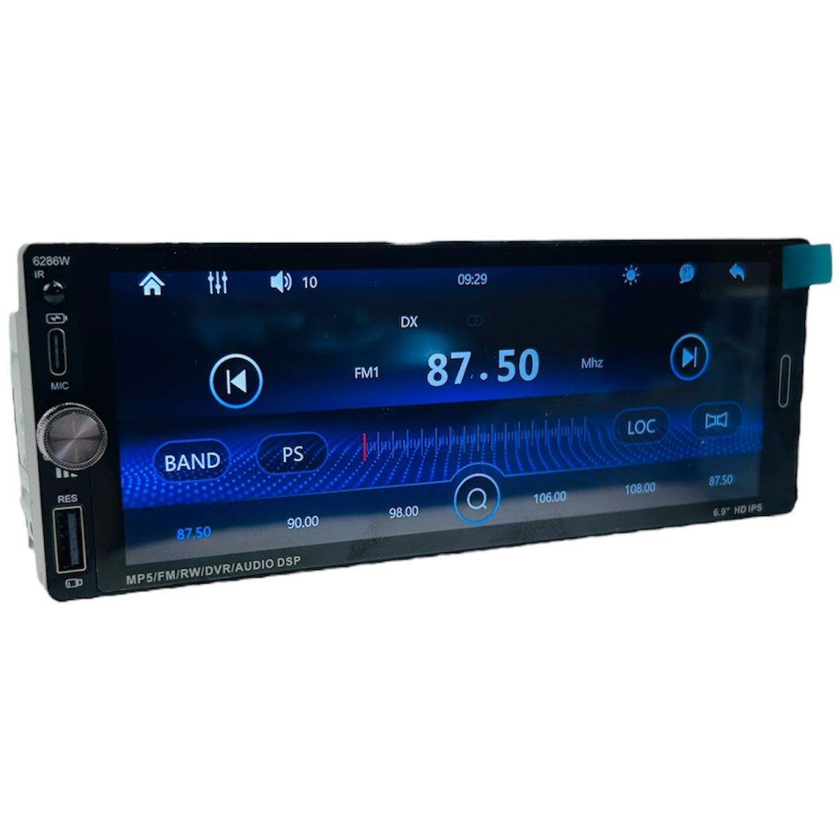 Radio de audio para automóvil 1 DIN con pantalla táctil HD de 6.9 pulgadas