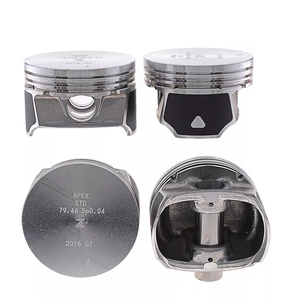 PISTON 79.5 MM RENAULT LOGAN/SANDERO 1.6 K7M MODELO NUEVO CABEZA PLANA JUEGO DE 4 CON AROS [ARCO MOTORS]