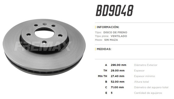 DISCO DE FRENO CHEVROLET CAPTIVA 2.4/3.6 2008-