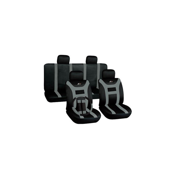 KIT JUEGO DE FUNDAS CUBRE ASIENTO + CUBRE VOLANTE