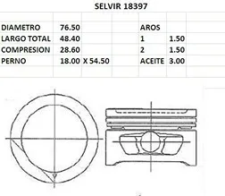 Juego de pistones para motor 8 válvulas