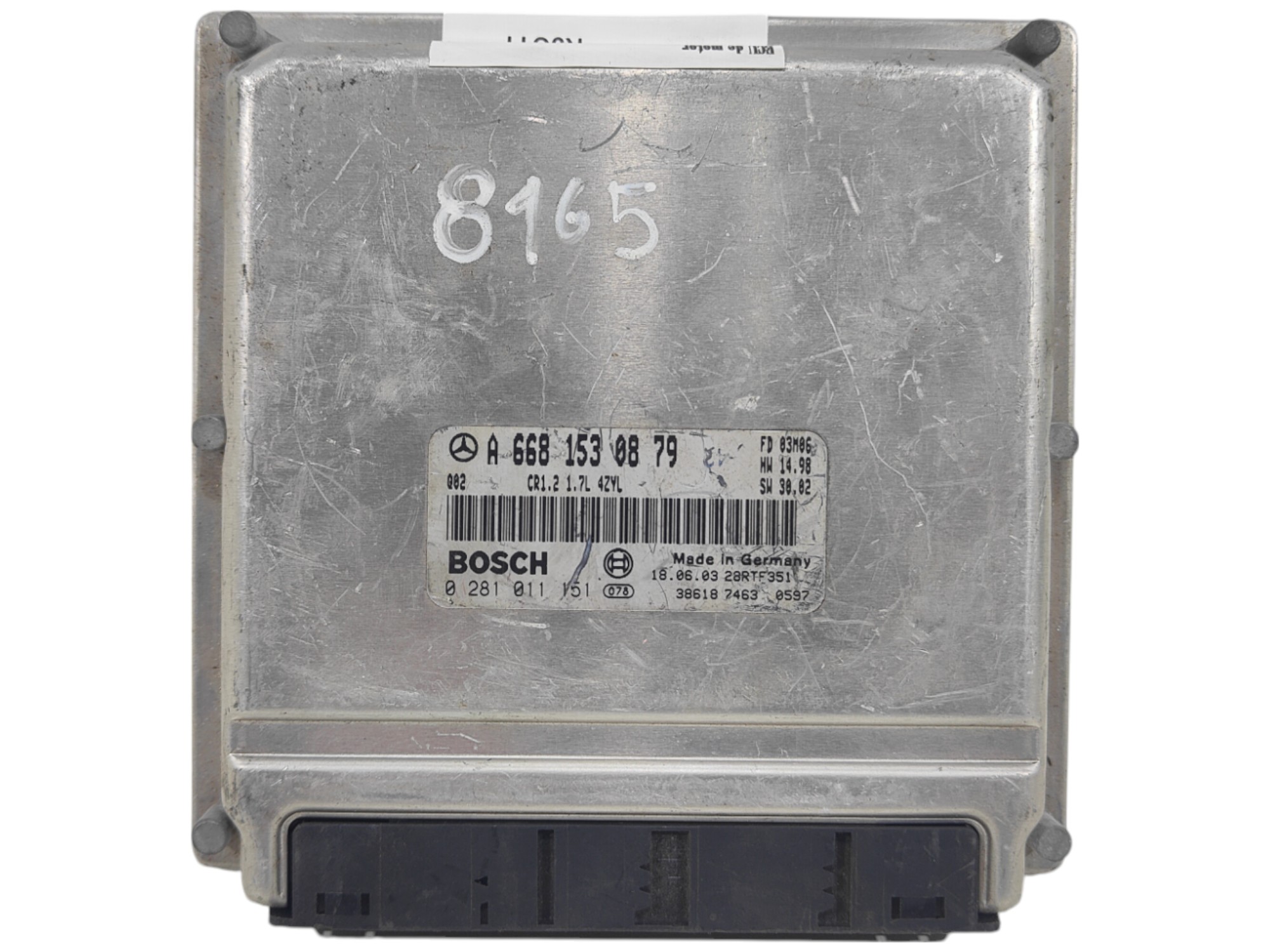ECU de motor Mercedes Benz CLASE A W168 1.7 CDTI 2018, Ref: 8165-K3C11