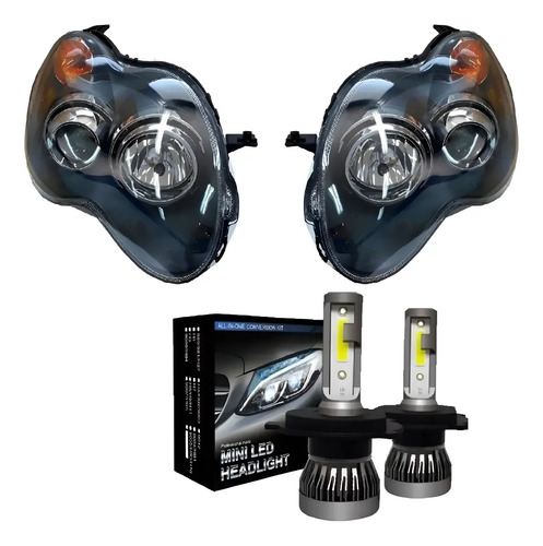 Kit Semiopticas Byd F0 Con Lampara Led H1 Luces Corta Larga
