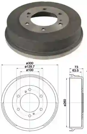 Campana de freno trasera