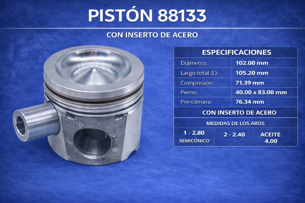 PISTON (102.00) C/AROS CUMMINS ISB 3.9-5.9 (1CIL)
