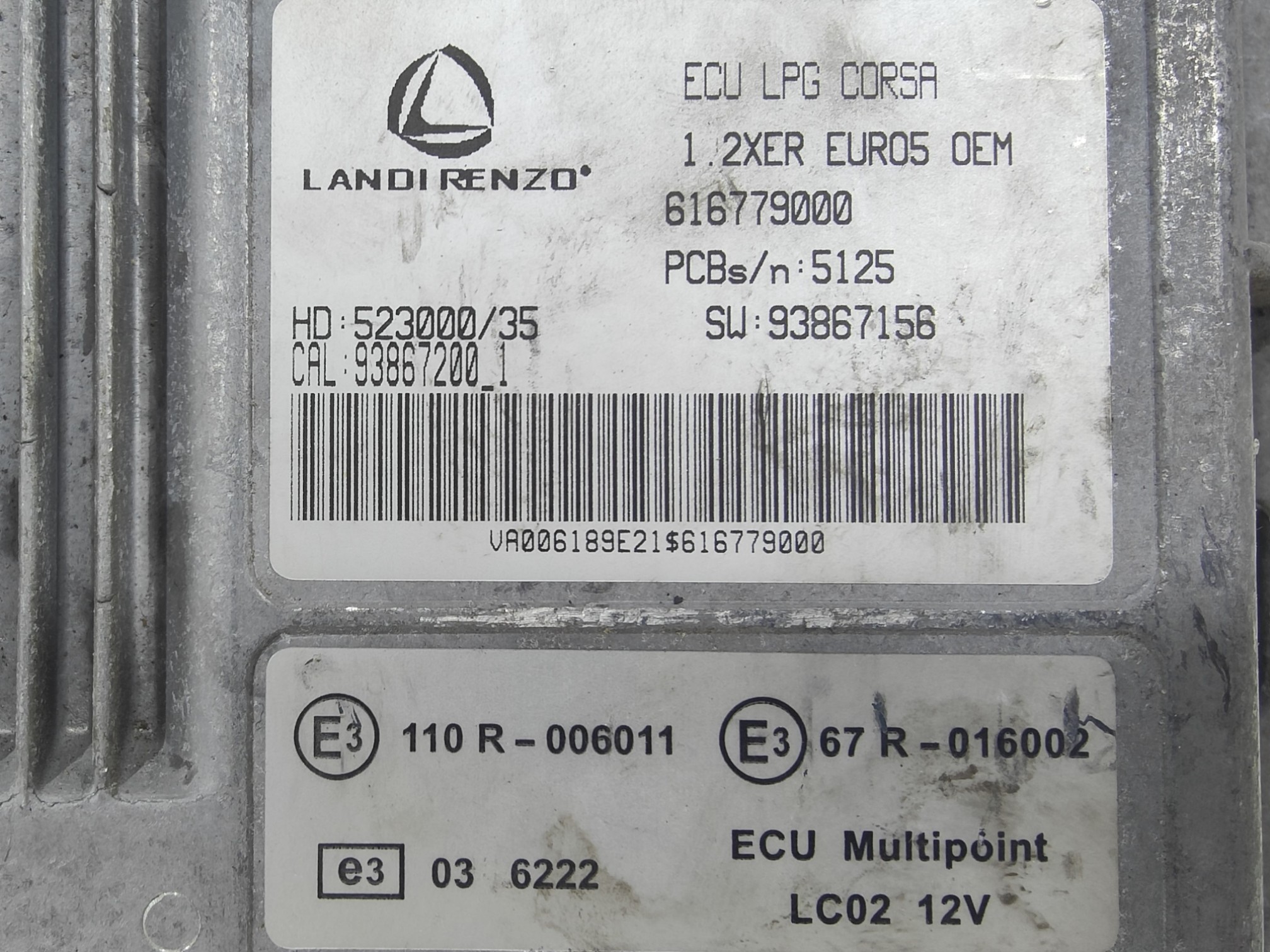 ECU de motor Opel CORSA 1.2XER 63KW 2011, Ref: 8278-K3B11