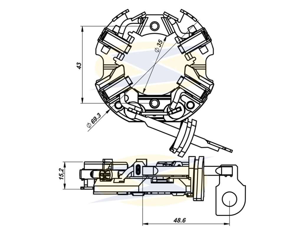 PORTACARBON ARRANQUE BOSCH VW GOL/ETC./PE/GM/FO