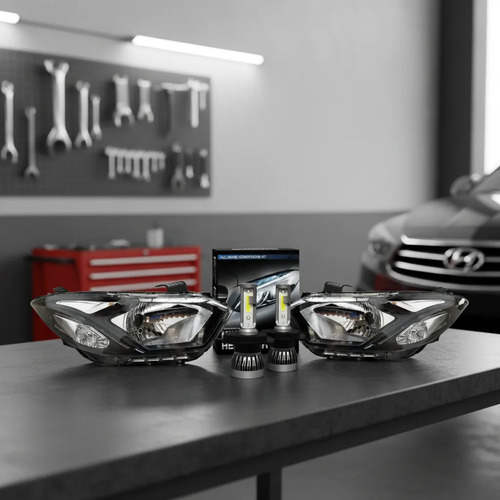 Kit Semiopticas Con Led H4 Chevrolet Onix Prisma Negra