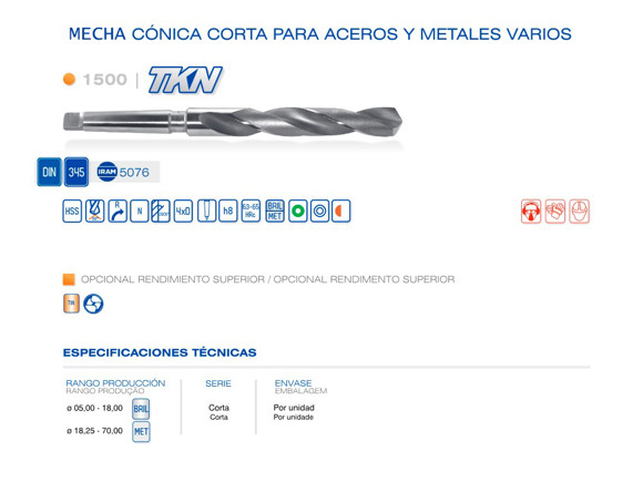 MECHA DIN 345 HSS DIAM 19.75 MM PARA TALADRO
