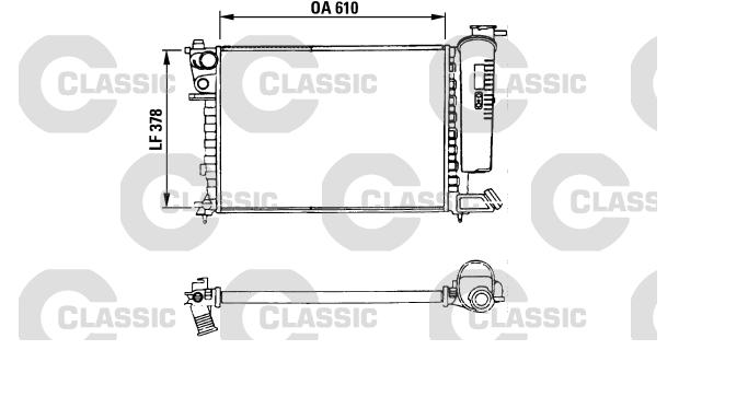 RADIADOR AGUA MOTOR CITROEN PEUGEOT 306 ZX XSARA PICO LARGO PARA ABRAZADERA VALEO [VALEO]