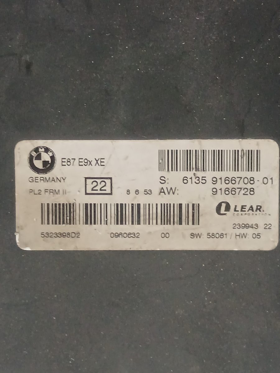 Centralita Luces BMW Serie 3 Berlina (E90) 2004-2012 320d 2.0L 130kW 6135916670801
