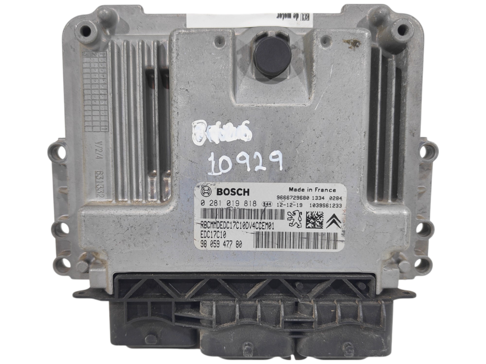 ECU de motor Citroen C3 1.4 HDI 2012, Ref: 10929-K3B7