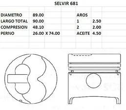 PISTONES 89mm NISSAN 720 SD23 STD TIK