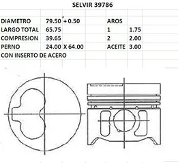 PISTONES 79.50mm VW GOL 1.9D 0.50 EUROSUN